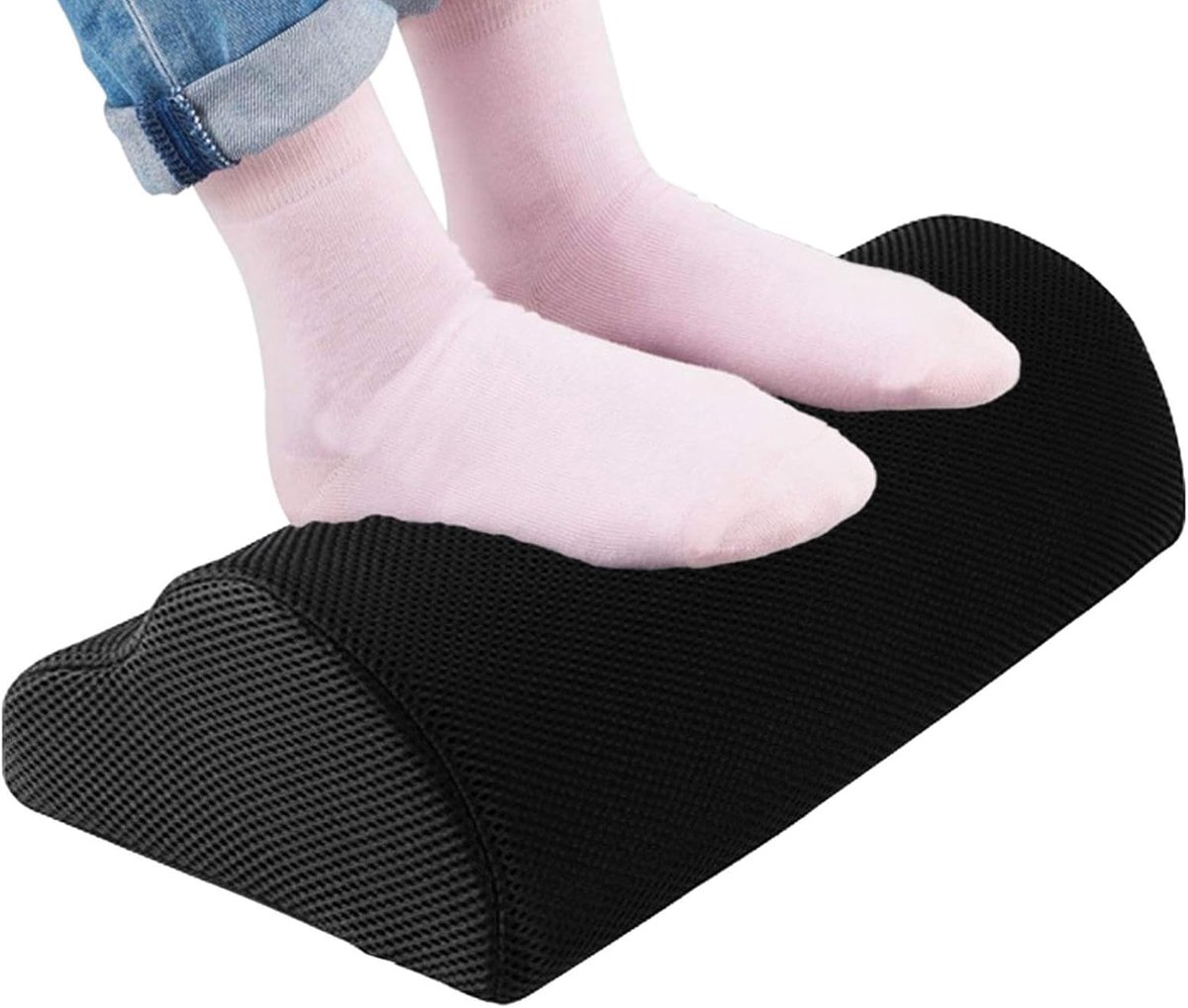 Voetsteun - Voetenbankje Beensteun - Comfort Verhogend - Ergonomisch Ontwerp - 40x20x10 cm - Zwart