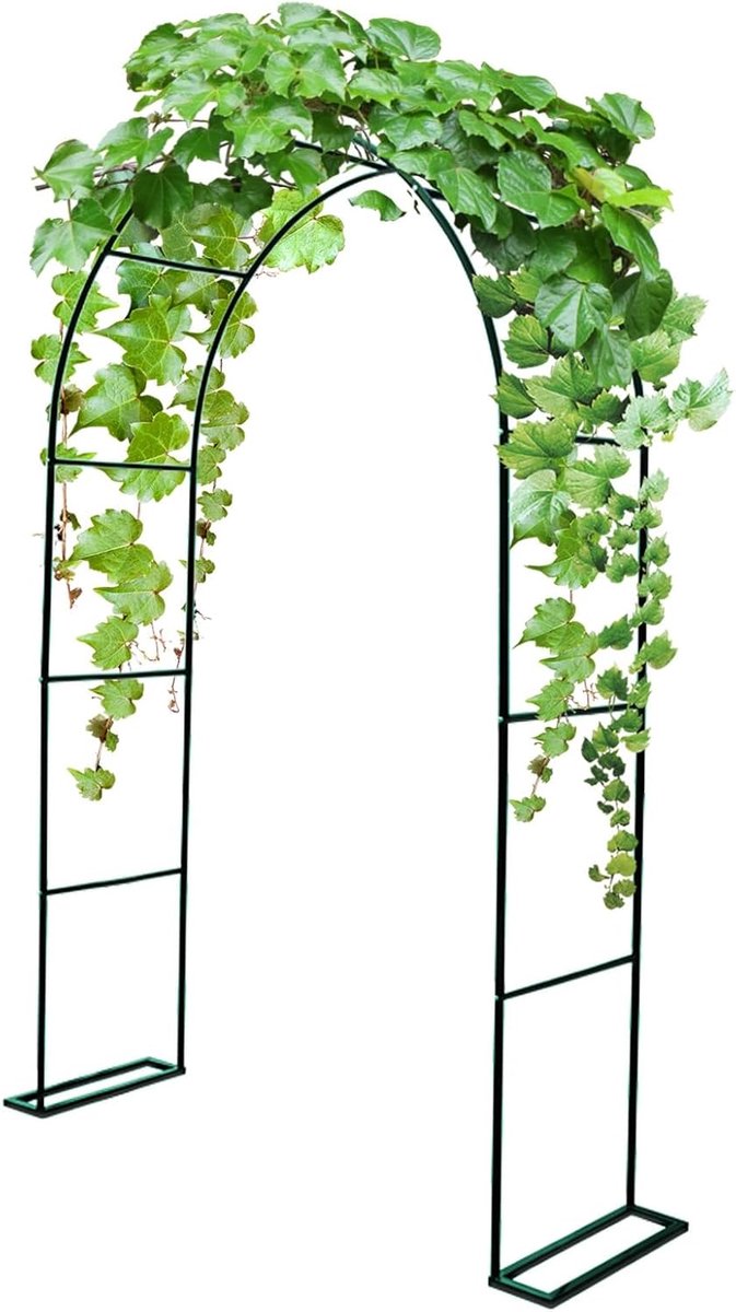 Tuinboog Metaal - Rozenboog Klimplanten - Decoratieve Tuin - Verstelbare Hoogte - 80-350 cm Breed - Groen