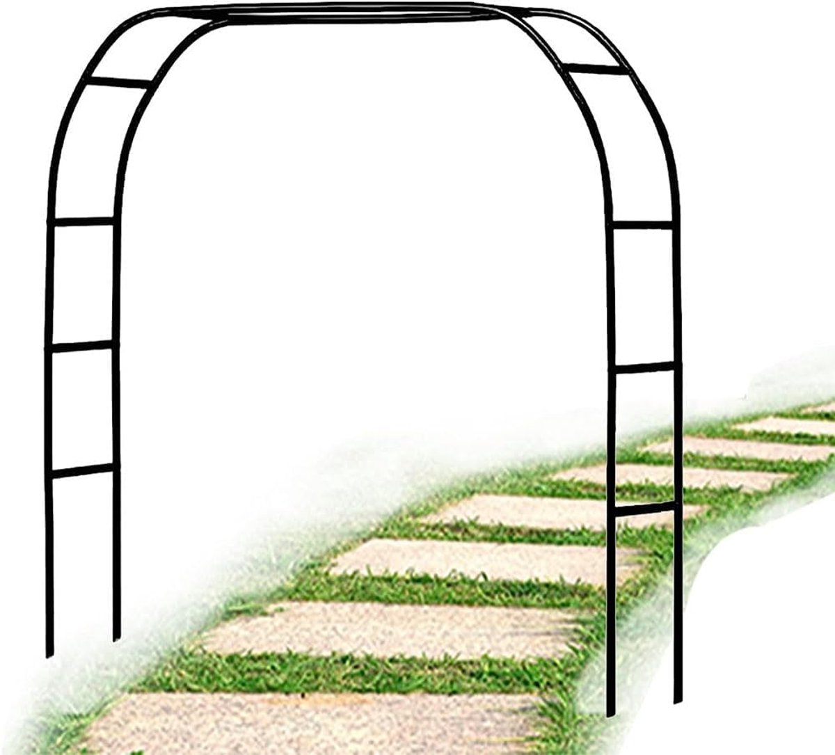 Tuinboog Metaal - Rozenboog Entree - Decoratieve Entree - Weerbestendig Metaal - 240 cm Hoog - Zwart
