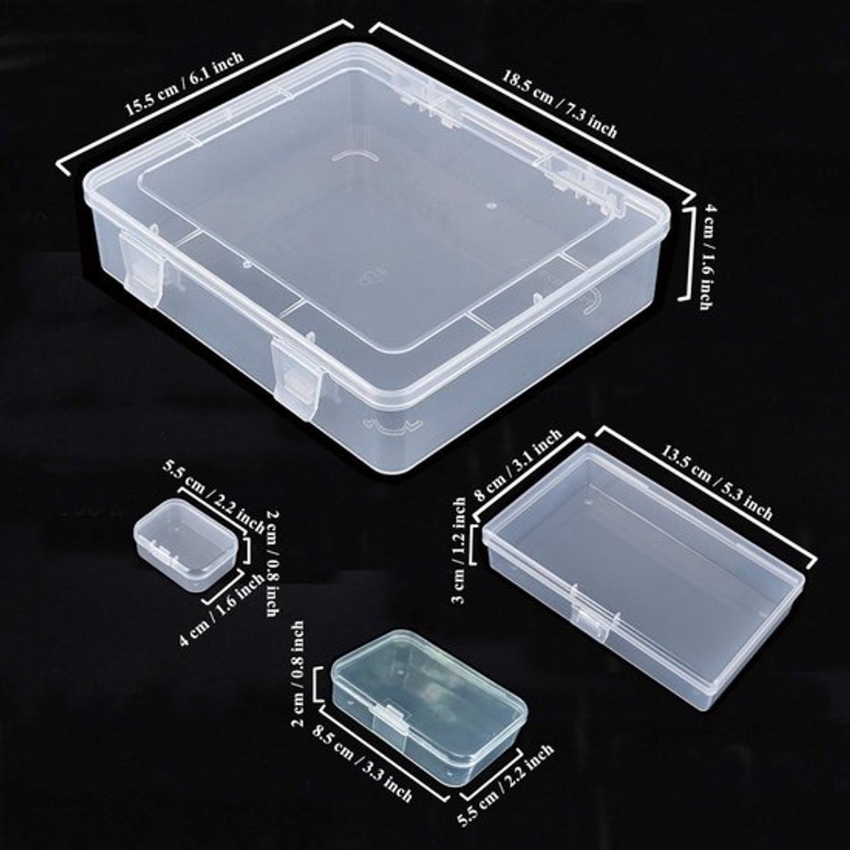 Zeynomax - Rechthoekige Opbergdozen - Mini Organizer - Doorzichtig - Plastic