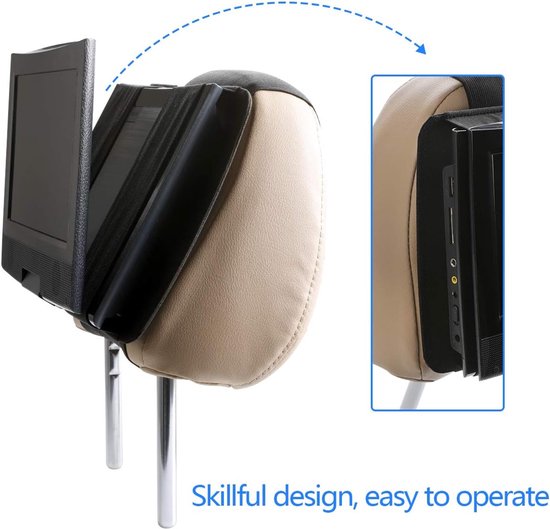 Hoofdsteun Houder - Auto Organizer - Kind Vermaakt - Universele Pasvorm - 7-11 Inch - Zwart — afbeelding 5