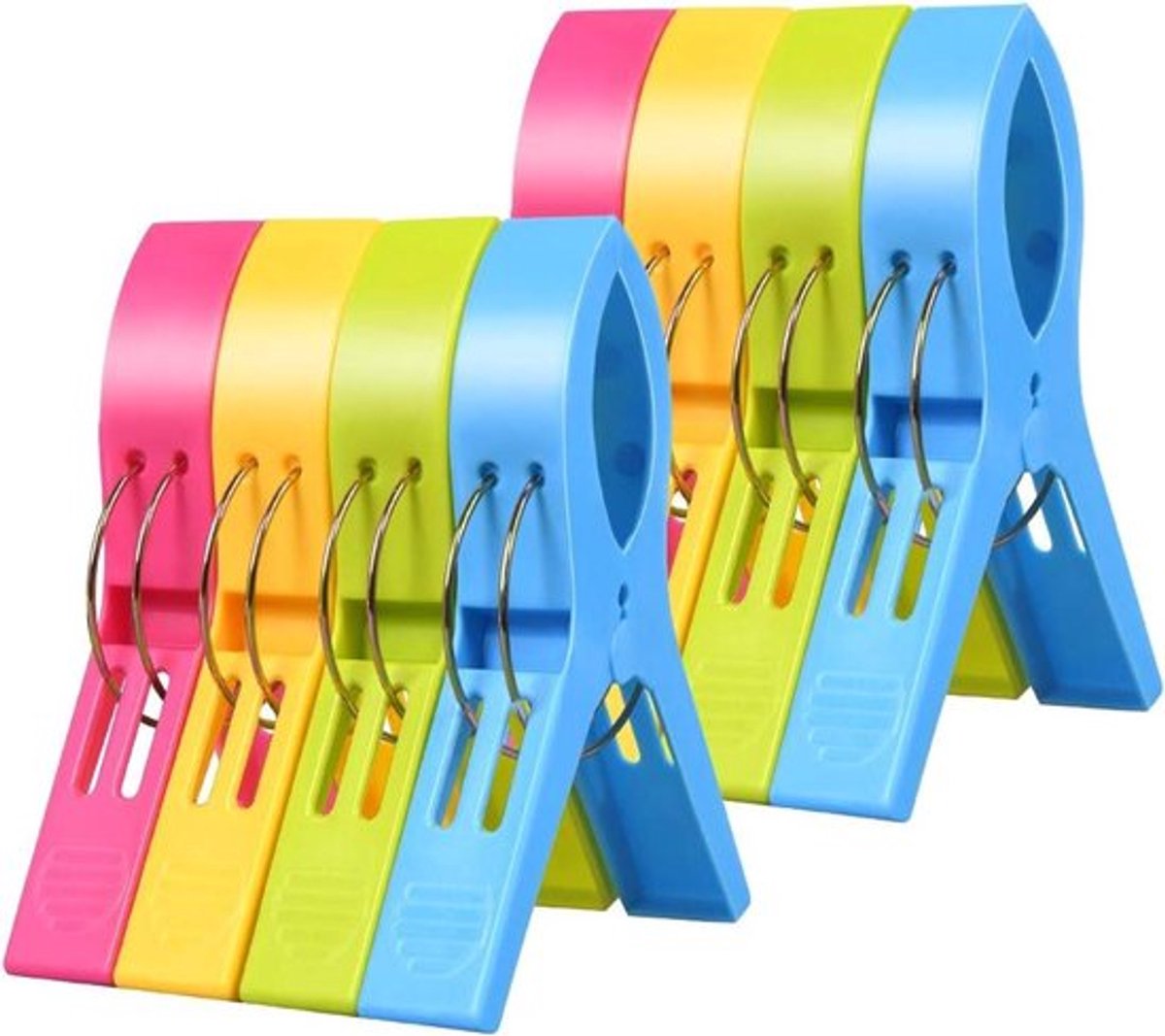 Allecto Plus - Strandhanddoekclips 8 Stuks, Grote Wasknijper Handdoekknijpers, in