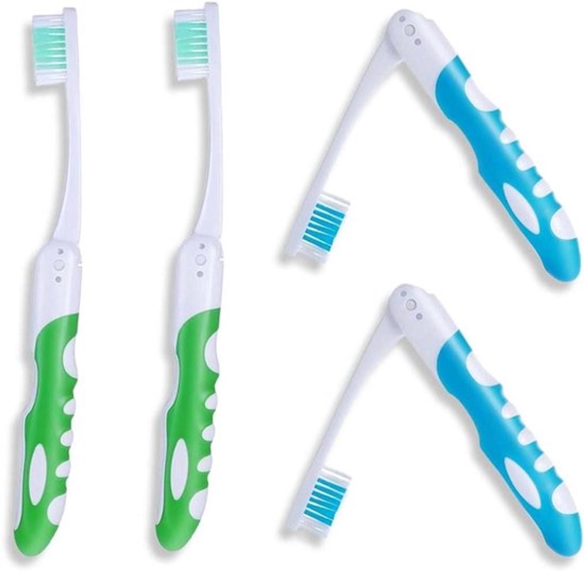 Set 4 opvouwbare reistandenborstels Allecto Plus