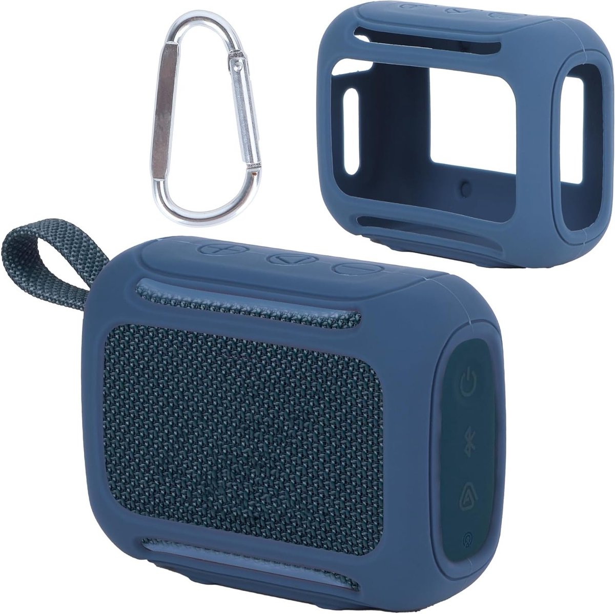 Duurzame Silicone Hoes voor Ultra-Draagbare JBL GO 5 Luidspreker in Donkerblauw - Bescherming, Stijl en Functionaliteit