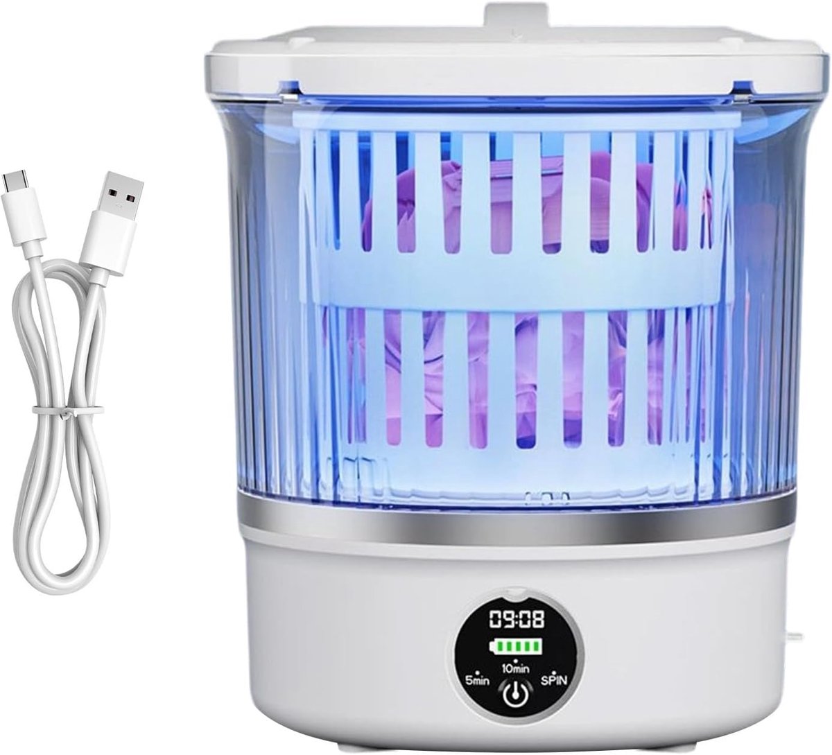 Draagbare wasmachine Mini wasdroger Kleine kleding wassen Waterdicht digitaal display 3 liter capaciteit Uniek