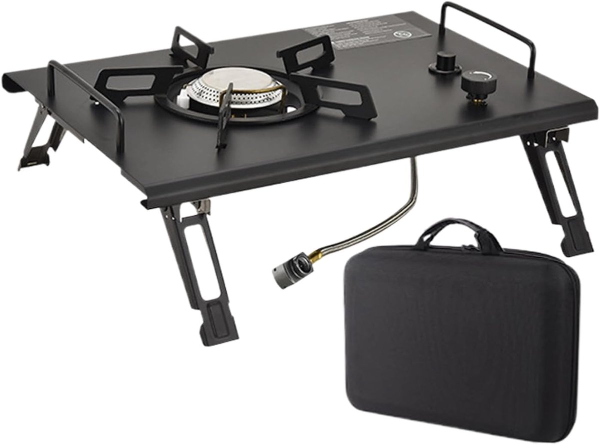 Draagbare Gasbrander - Kampeer Kooktoestel - Buiten Koken - Roestvrij Staal - 41.5 x 29 cm - Zilver