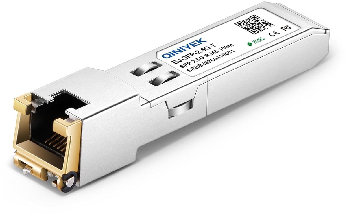 Netwerkmodule Transceiver - Koperen Module - Netwerk Uitbreiding - Brede Compatibiliteit - Tot 100m - Zilver