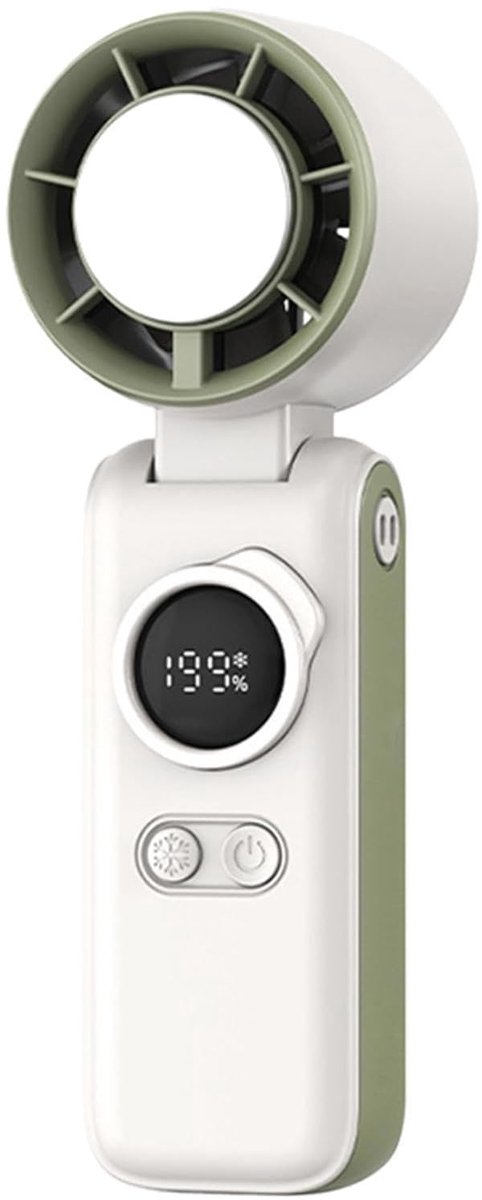 Opvouwbare draagbare ventilator | Oplaadbaar met 5 windsnelheden - Zakventilator - Geschikt voor vakanties, wandelen, sporten en uitstapjes - Wit