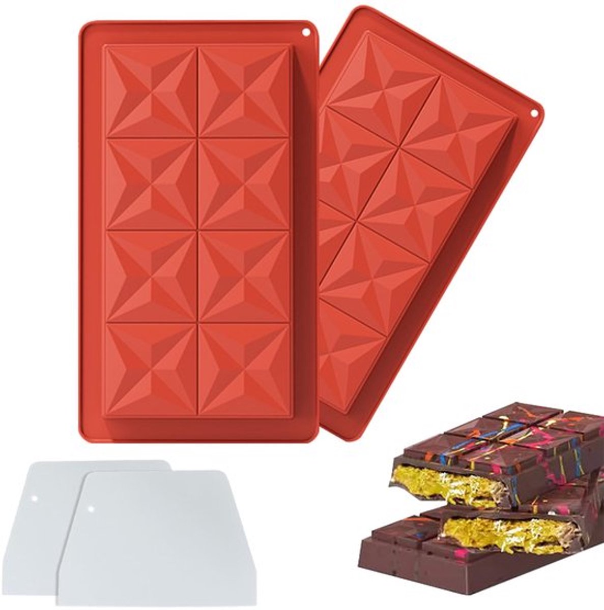 Dailygoody - Chocoladevorm - Siliconen chocoladevormen - Diep ontwerp - Geschikt