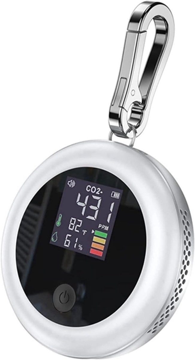 Luchtkwaliteit Monitor - CO2 Meter - Binnenklimaat Controleren - HD LED Scherm - 400-5000 PPM - Wit
