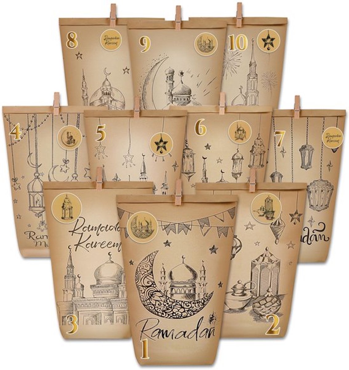 Zeynomax - Ramadan adventskalender - Ramadan Countdown - 30 stuks geschenkzakken