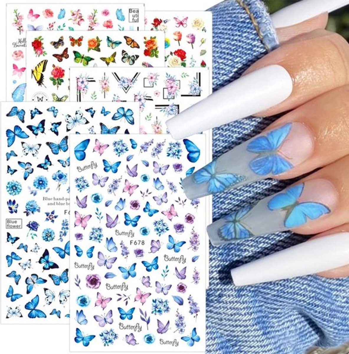 IMstore - Nail Stickers - 3D Butterfly en Flower Nail Art - Zelfklevend