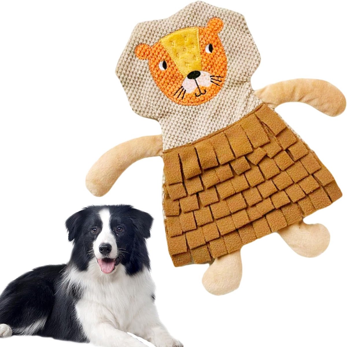 Snuffelmat Hond - Speelkleed Voer - Mentale Stimulatie - Met Geluidsfunctie - 30x31 cm - Leeuw
