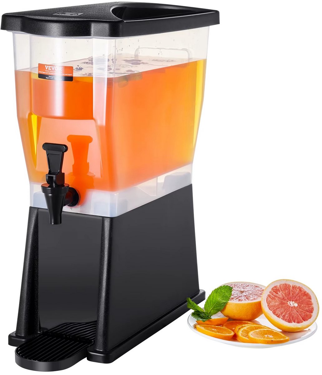 JOYNEXTBUY - Drankdispenser 11,4 Liter met Kraantje en Standaard – Sapdispenser met Deksel – Geschikt voor Ijsthee, Limonade en Cocktails – Transparant