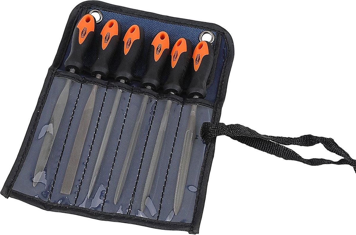 Naaldvijl Set - Metaalvijlen Set - Metaal Bewerken - Met Nylon Etui - Set van 5 - Grijs