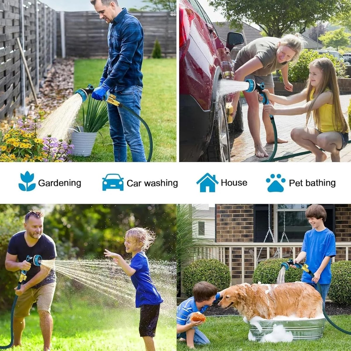 Uitbreidbare Tuinslang - Latex - 10 Functies Spuitmond - Lichtgewicht en Compact - Voor Tuin en Huishouden
