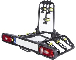 Fietsendrager Trekhaak - Fietsrek Platform - Vervoer van Fietsen - Kantelbaar Stevig Staal - 3 Fietsen 45 kg - Zwart