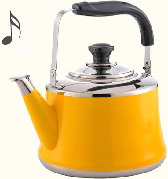 Camping fluitketel - Waterkoker Roestvrij Staal - Water Koken - Automatisch Fluitende Tuit - 7L - Wit — afbeelding 2
