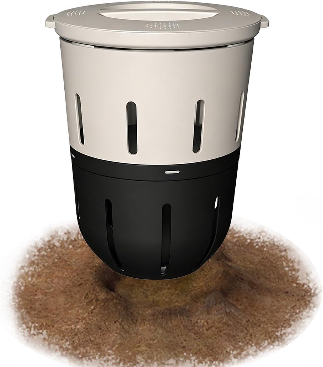 Compostbak met wormen - Wormenbak Tuin - Afval verwerken - In de grond te steken - 125 liter - Zwart