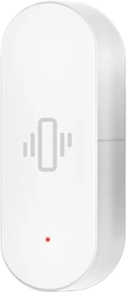 Trillingssensor - Glasbreukdetector Schoksensor - Huisbeveiliging - Instelbare gevoeligheid - 3 x 2 x 3 cm - Wit