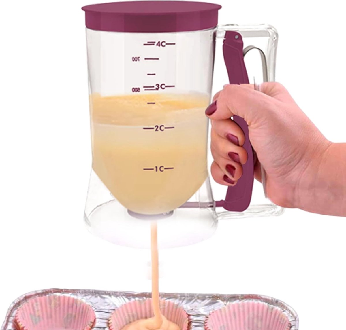 Pannenkoekbeslag Dispenser - Beslag Separator Keuken - Bakken en Gieten - Transparant Ontwerp Gegradeerd