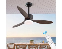 HomeGoodies - Plafondventilator - Ventilator - Plafondventilator met Verlichting - Afstandsbediening - 6 Snelheden - 132 cm
