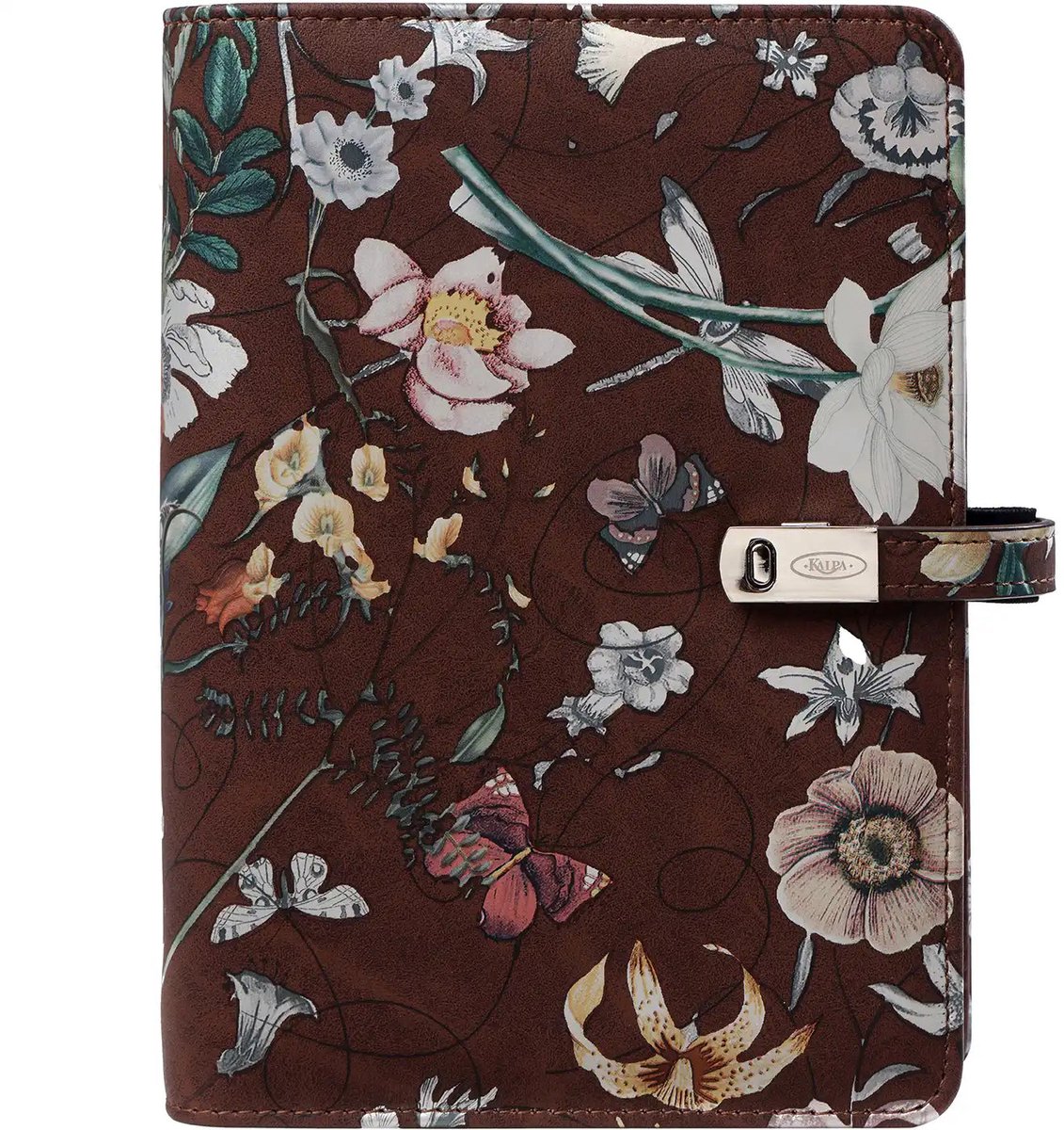 1111-31 Personal organizer Bloemenzee bruin 1 week per 2 paginas 2026-2027-2028