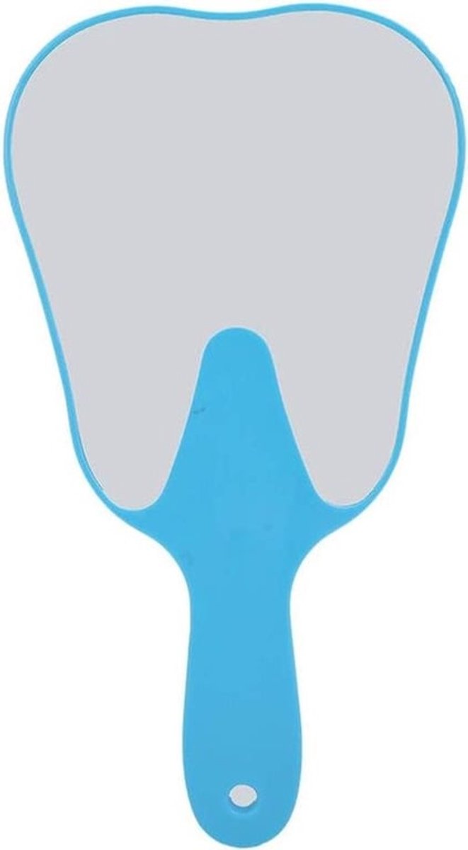 Tandspiegel - Tandheelkundige zorg - Mondverzorging - Blauw - Handvat - Nuttig - Plastic - Geschikt voor - Examen - Vergrootglas - Modieuze Tandvormige Spiegel met Handvat voor Mondverzorging.