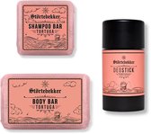 Störtebekker® Men Essential Set Tortuga - Verzorgingsroutine Set Heren met Exotisch-Kruidige Houtgeur - Vaste Shampoo, Body Bar & Deostick - Vegan & Zonder Aluminium - Dagelijkse Frisheid