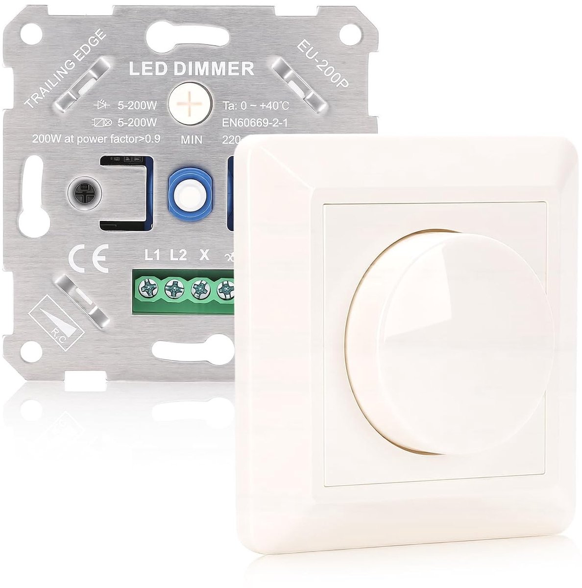 Dimmer - Wit - Wandpaneel - Inbouw LED Draaidimmer - Voor Dimbare LED en Halogeen