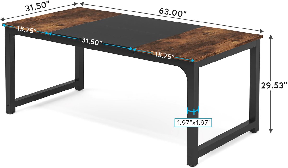 Mura Bureau - Desk - Werktafel - Computerbureau - Computertafel - Thuiswerkplek - Extra Breed 160cm Werkblad - Bruin