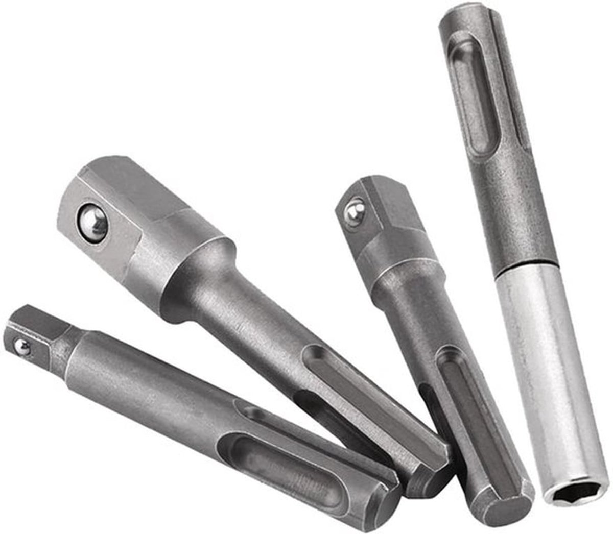 Bitverlengingsset - Boorverlenger - Duurzaam - Zwart - Adapter - Voor boren en bits - Chroom Vanadium - Geschikt voor SDS-boren - Carbon...