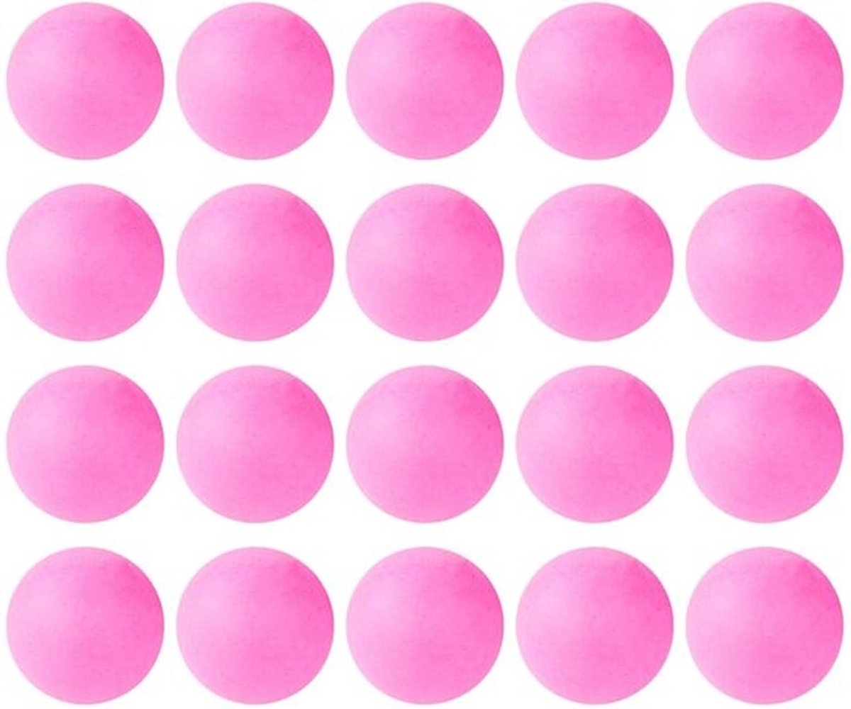 Tafeltennisballen 20 stuks - 4 cm - Roze - Kunststof - Trainingsballen - Duurzaam PP-materiaal - Pingpongballen