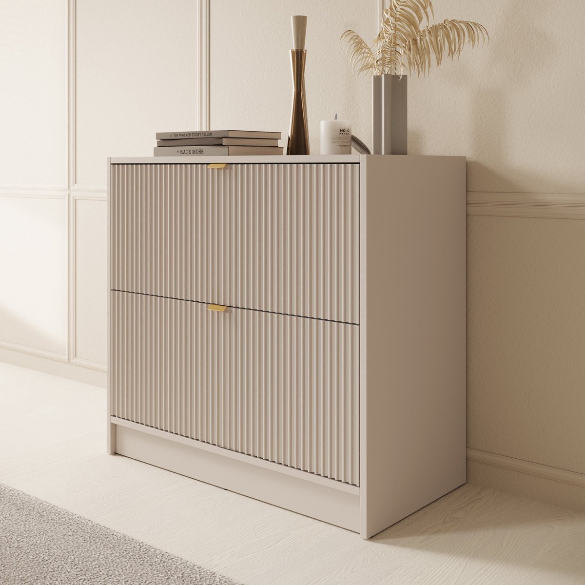 Meubella - Tavares - Schoenenkast - Beige - 80x40x75 cm