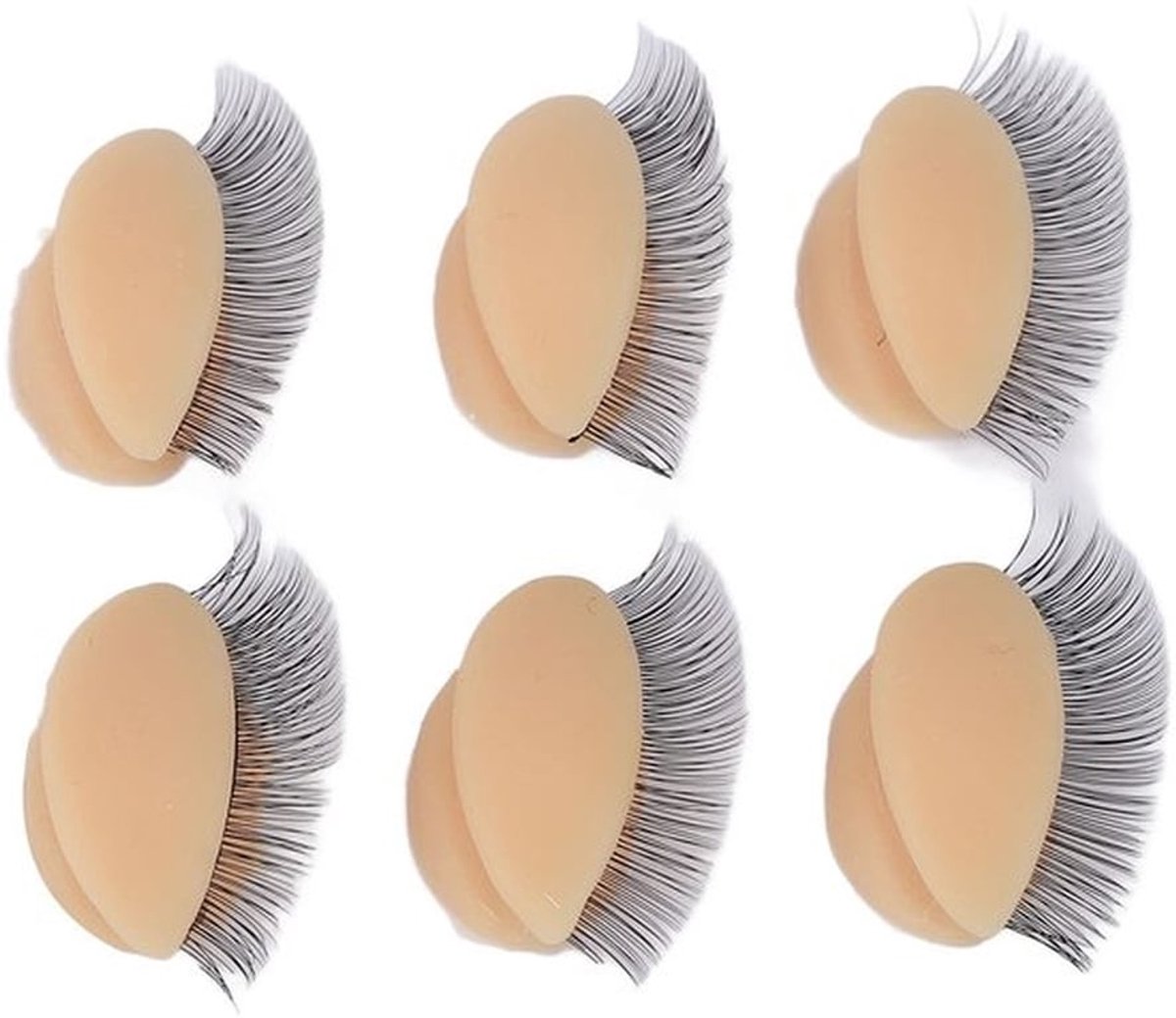 Oogleden 3 Paar - Vervangende Oogleden - Siliconen Oogleden - Realistische Oogleden - Voor Mannequin-hoofd - Voor Wimperoefeningen - Wimperoogleden