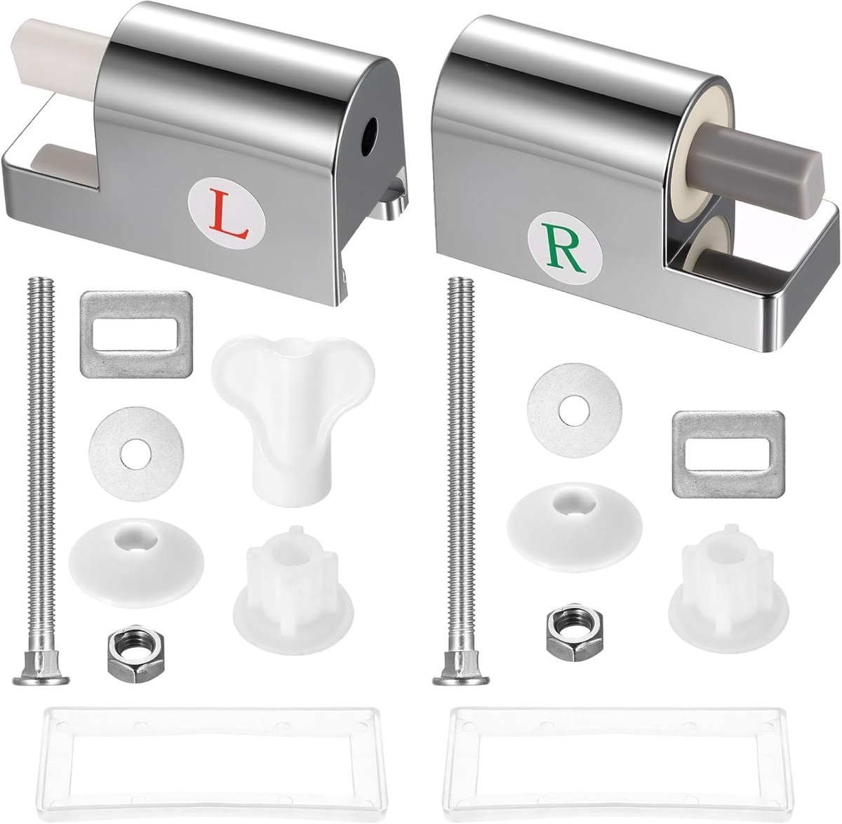 Wc-bril met softclose - Universele bevestigingsset - Metalen scharnieren - Voor vaste toiletzittingen - Vervangingsset