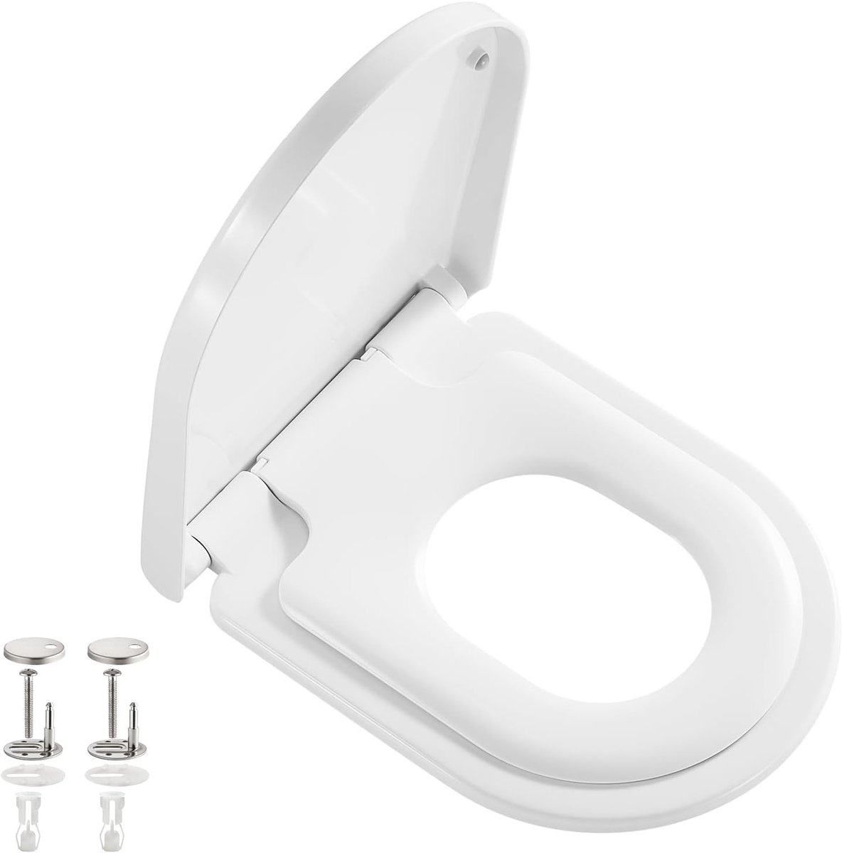 Wc-bril met softclose - Wit - Universele U-vormige wc-bril van Duroplast - Met Kinderzitverkleiner en Snelle Demontage