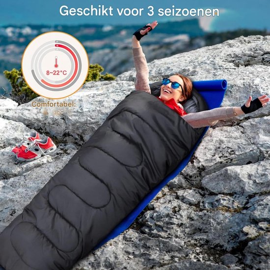 GELLDG Dekslaapzak - 210x75cm - Outdoor Slaapzak voor Kamperen - Lichtgewicht en Waterafstotend - Geschikt voor Temperaturen van 10°C tot 20°C - Gemaakt van Ademend Textiel - Ideaal voor Wandelen en Rucksackreizen — afbeelding 3