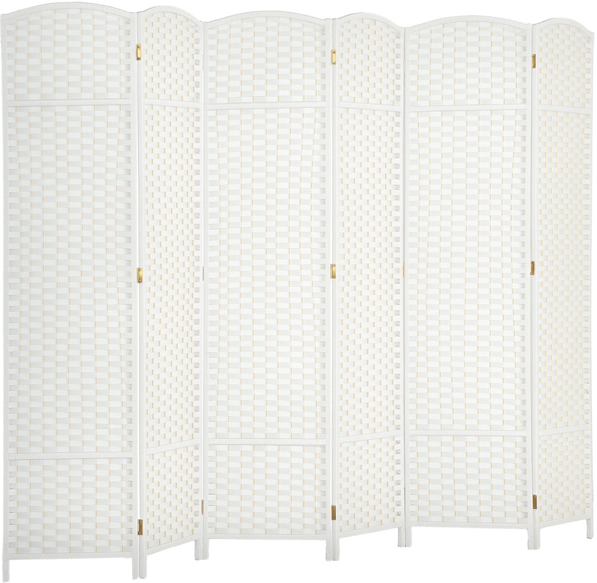 HOMCOM Kamerscherm - Grenenhout - 240x1,6x170cm - Wit