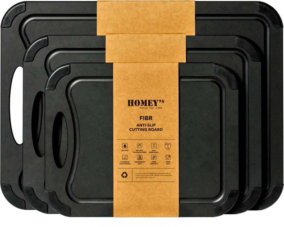 Homey's FIBR Snijplankenset – 3-delig – Zwart