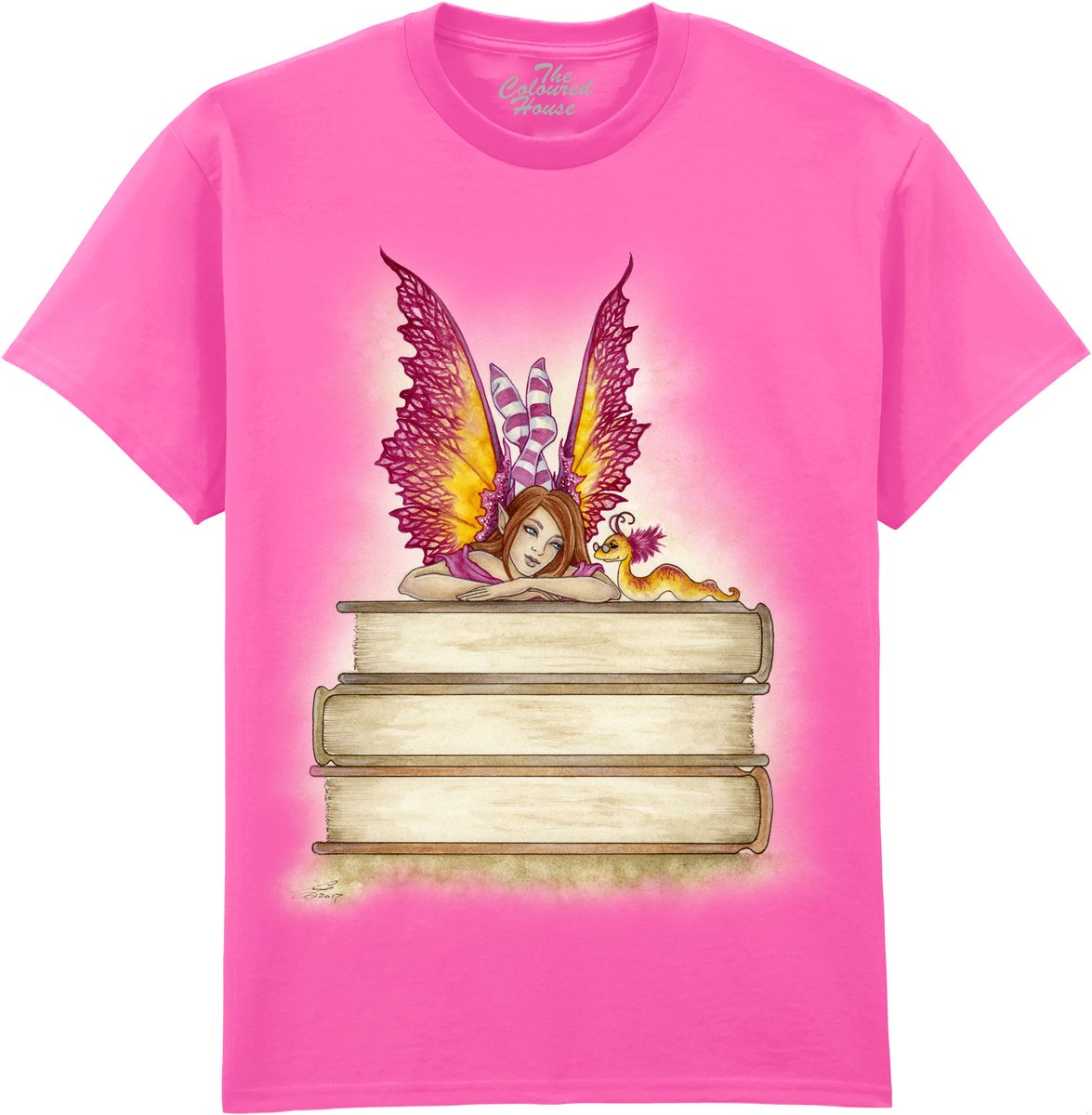 Pink Bookworm The Coloured House T-shirt 3XL