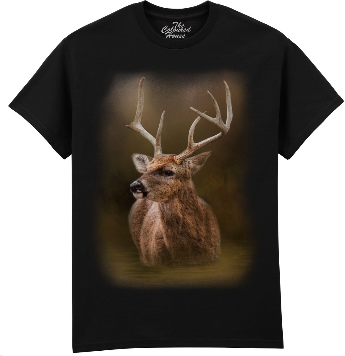 Hert Evening Swim - Deer The Coloured House T-shirt XL