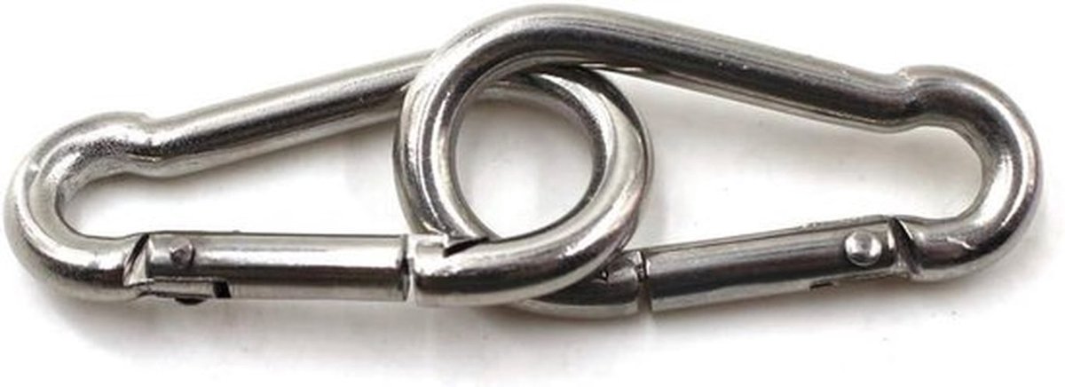 Roestvrij stalen karabijnhaak, 304, 5 cm, voor outdoor activiteiten.