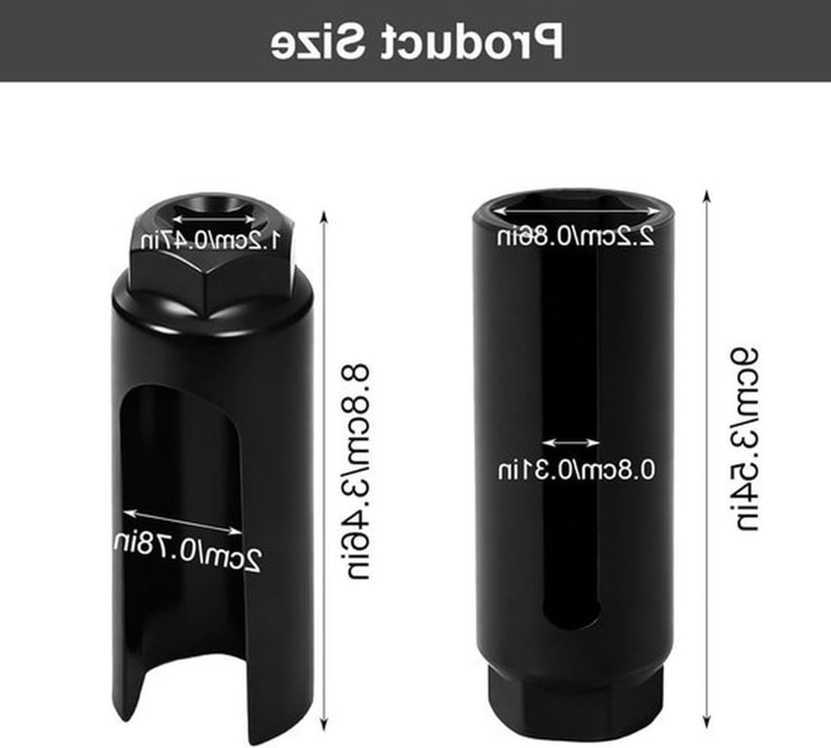 Sonde Steeksleutel 22mm - 1/2 Inch Moer met Brede Uitsparing voor Bescherming van Draad en Eenvoudige Montage van Lambdasensoren