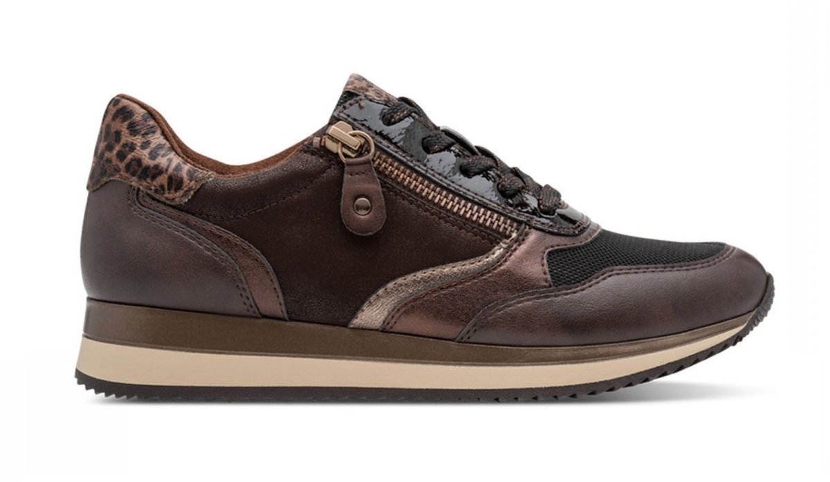 Jana Dames Sneaker - 23774-304 Bruin - Wijdte H - Maat 40
