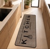 La Sheba Keukenloper Kitchen - Beige - 60x180 cm - Vloerkleden - Keuken Tapijt - Keukenmat - Loper Tapijt - Loper Vloerkleed