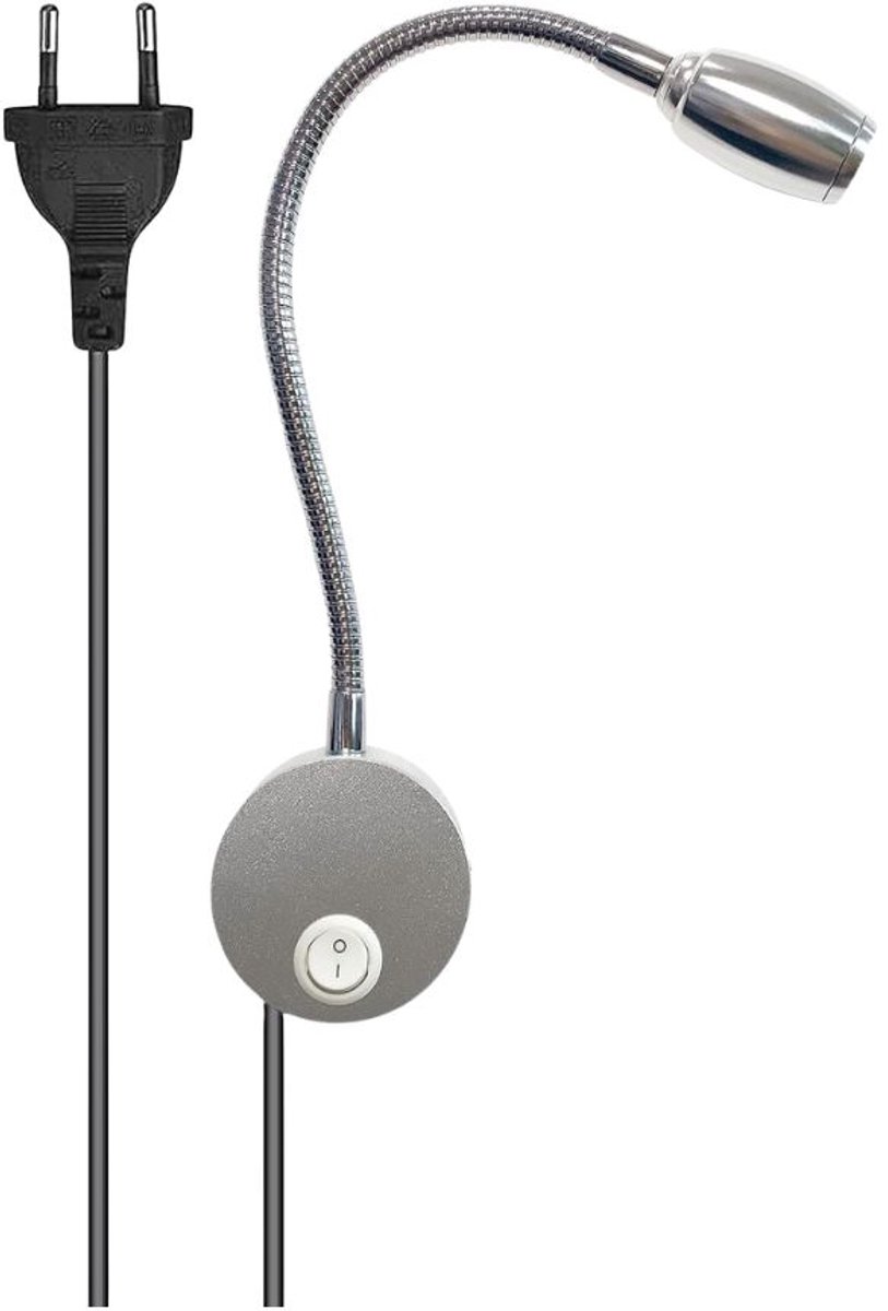 Zavio® Bedlampjes Hoofdbord - Leeslampjes met Meerdere Standen - Bedlamp Slaapkamer Volwassenen - Zilver