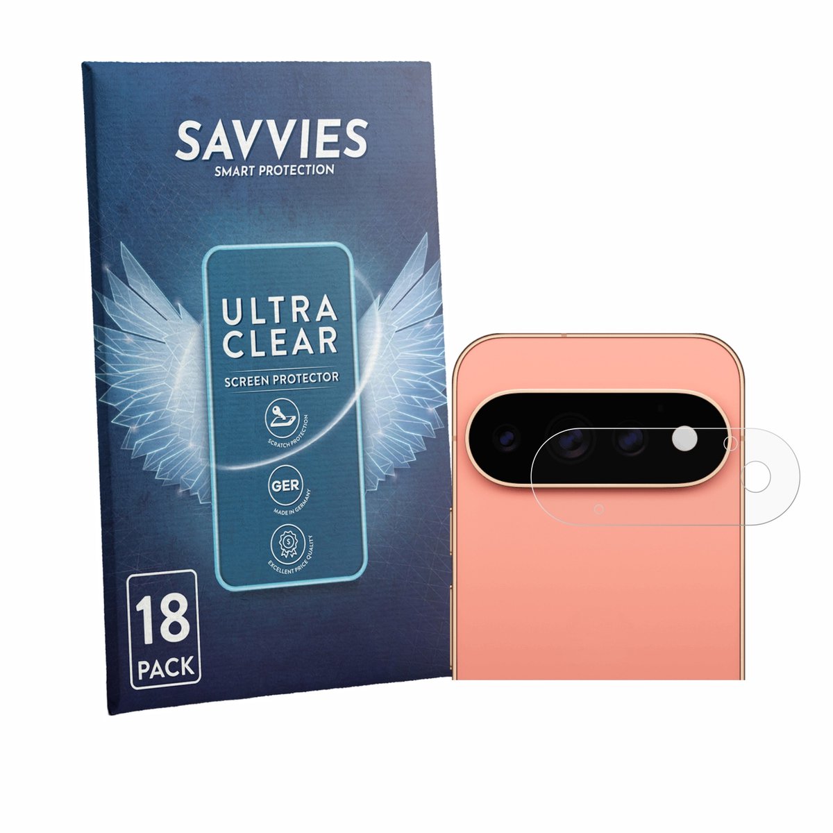Savvies - Screenprotector voor Google Pixel 11 Pro (ALLEEN Camera Lens) - Folie Beschermfolie transparant 18 Stuks