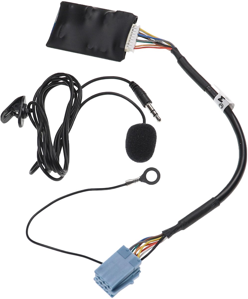 vhbw Bluetooth-adapter, compatibel met de Audi A2 1999-2005 Symphony 2-autoradio – incl. microfoon, jackkabel + clip