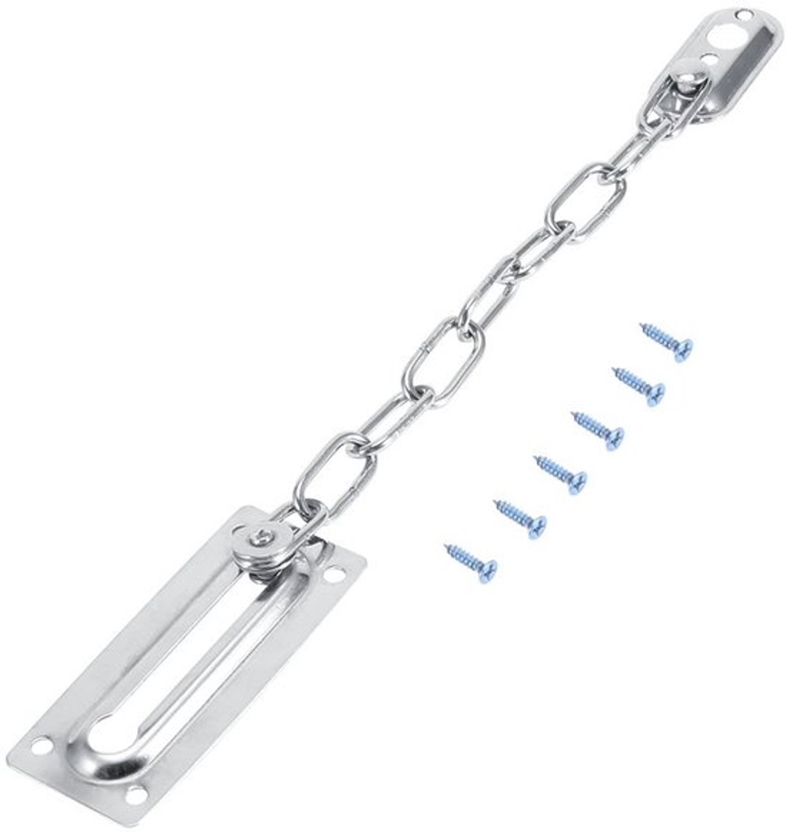 - Deurslot ketting - Veiligheidsketting - Zilverkleurig - Sleutelvrij slot - Anti-inbraak beveiliging - Geschikt voor binnen- en buitendeuren